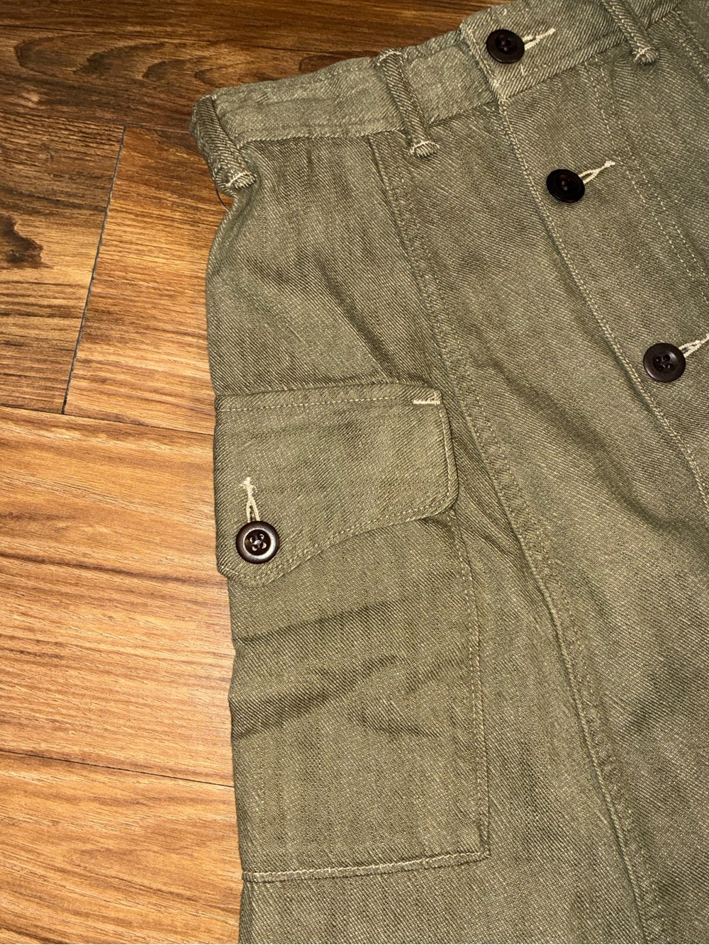 RRL Olive Slub-Denim Skirt - Picture 3 of 16